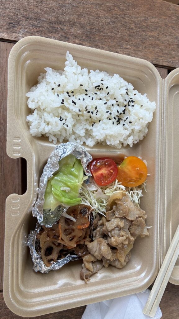 献血後に食べた豚の生姜焼き弁当
